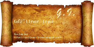 Göllner Irma névjegykártya